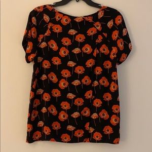 CAbi Short Sleeve Floral Blouse
